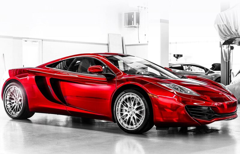 Red Sports Car — Dramatic, Photograph, Garage, Car Lift