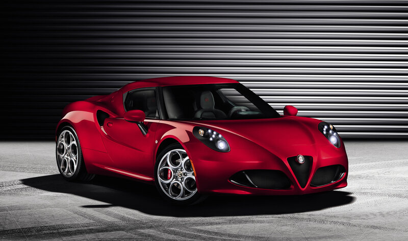 Red Sports Car — Dramatic, Photograph, Garage Door, Wheels