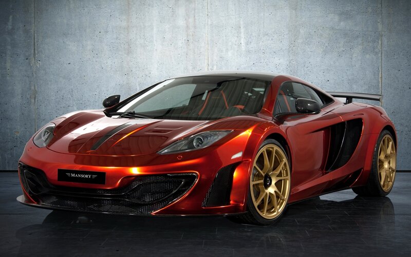 Red Sports Car — Dramatic, Photograph, Gold Wheels