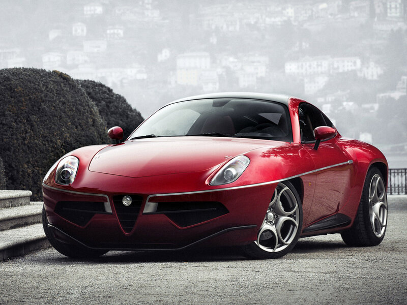 Red Sports Car — Dramatic, Photograph, Hedge
