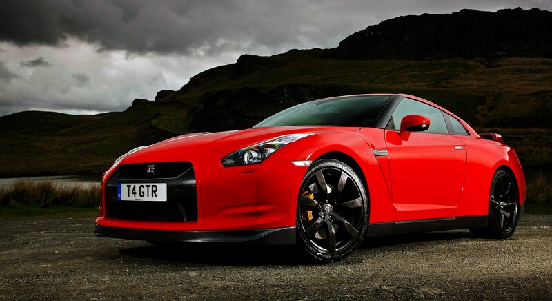Red Sports Car — Dramatic, Photograph, Mountain, Lake