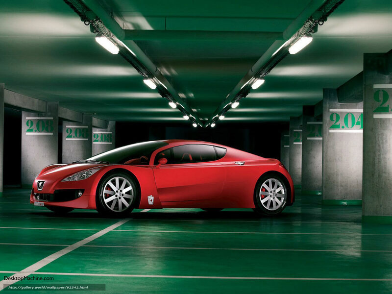 Red Sports Car — Dramatic, Photograph, Parking Garage