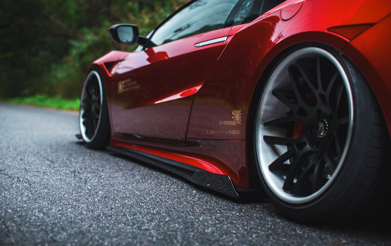 Red Sports Car — Dramatic, Photograph, Road, Trees