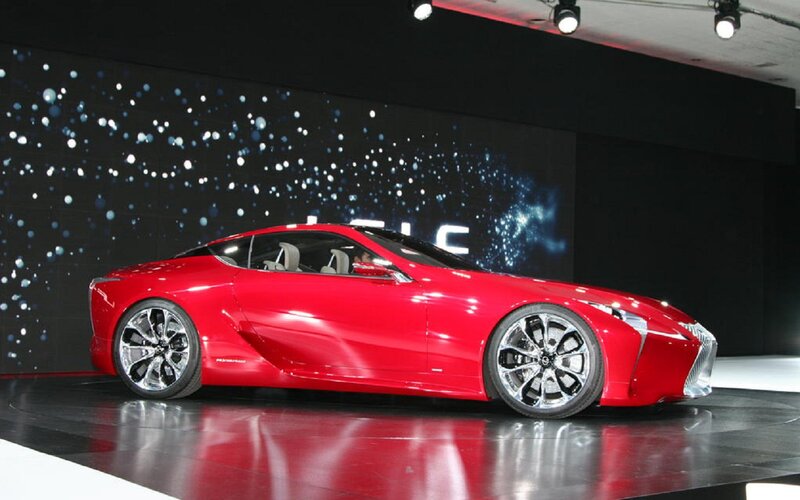 Red Sports Car — Dramatic, Photograph, Stage, Spotlights