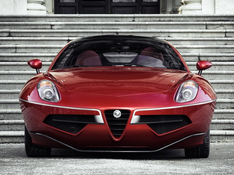 Red Sports Car — Dramatic, Photograph, Stairs, Building
