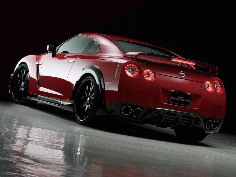 Red Sports Car — Dramatic, Photograph, Taillights, Exhaust, Black