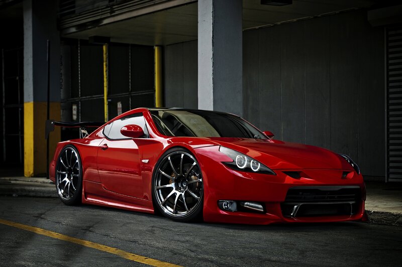 Red Sports Car — Dramatic, Photograph, Tire