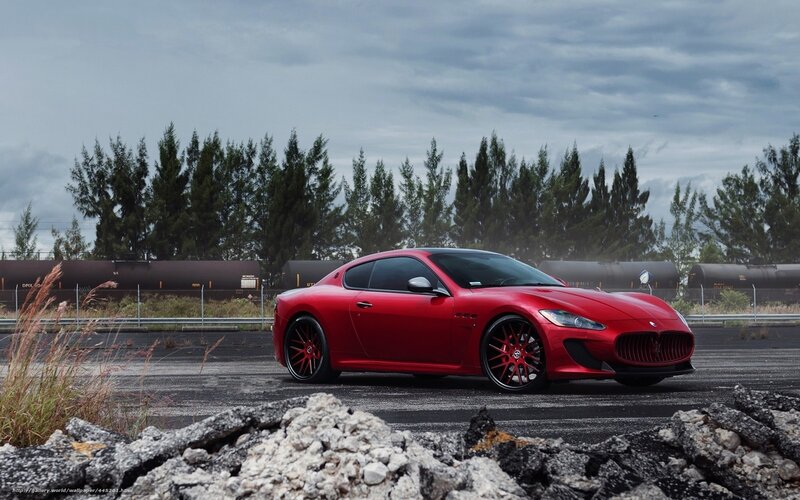 Red Sports Car — Dramatic, Photograph, Train