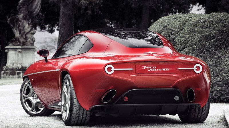 Red Sports Car — Dramatic, Photograph, Trees, Bushes