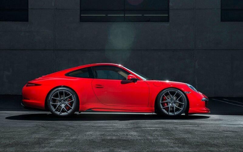 Red Sports Car — Dramatic, Photograph, Wall, Asphalt