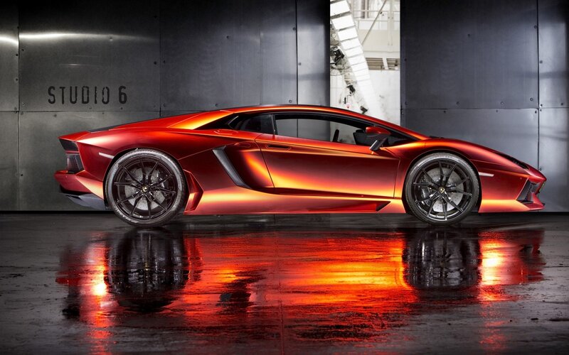 Red Sports Car — Dramatic, Photograph, Wet Floor, Studio