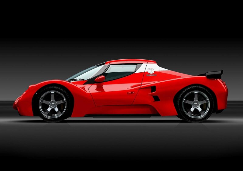 Red Sports Car — Dramatic, Photograph, Wheels, Tire, Side Mirror, Black