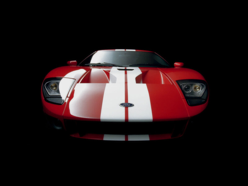 Red Sports Car — Dramatic, Photograph, White Stripes, Headlights