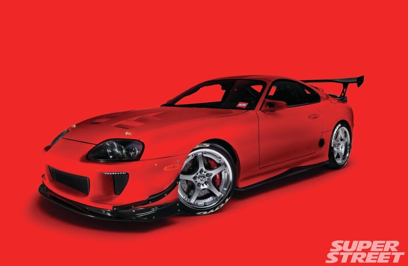 Red Sports Car — Dramatic, Photograph, Wings, Custom Wheels