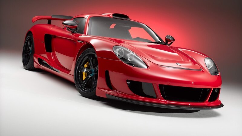 Red Sports Car — Dramatic, Photograph, Wings, Headlights, Tires