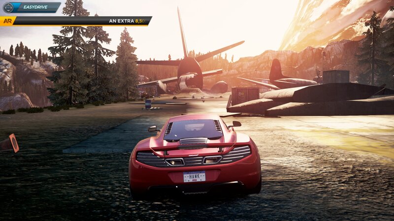 Red Sports Car — Dramatic, Sunset, 3d Render, Airplane