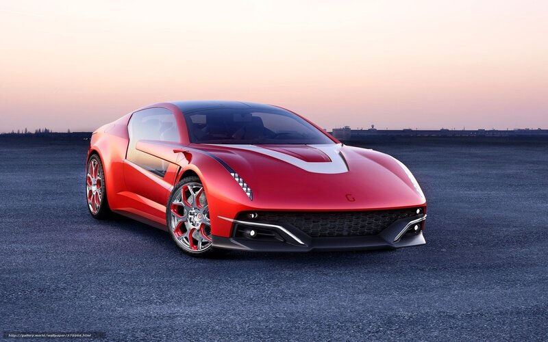 Red Sports Car — Dramatic, Sunset, 3d Render, Asphalt