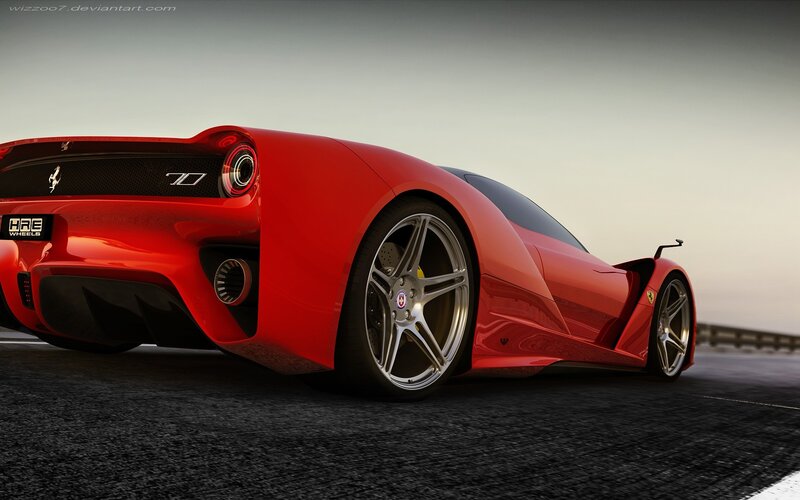 Red Sports Car — Dramatic, Sunset, 3d Render, Road, Wheel