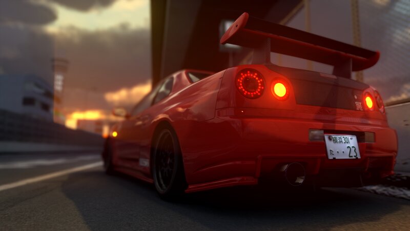 Red Sports Car — Dramatic, Sunset, 3d Render, Tail Light