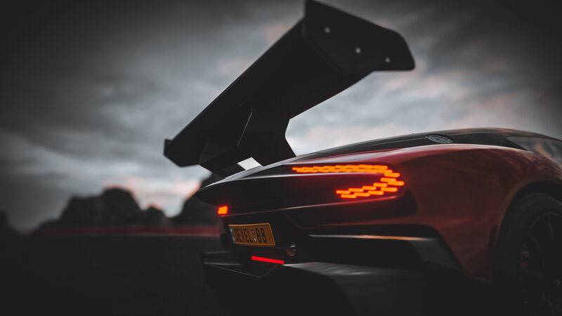 Red Sports Car — Dramatic, Sunset, 3d Render, Taillight