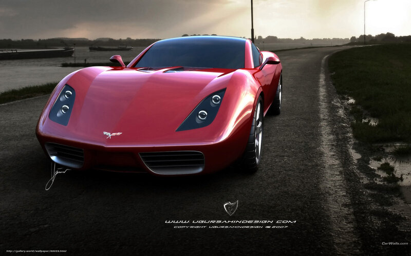 Red Sports Car — Dramatic, Sunset, 3d Render