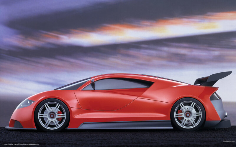 Red Sports Car — Dramatic, Sunset, 3d Render, Wings