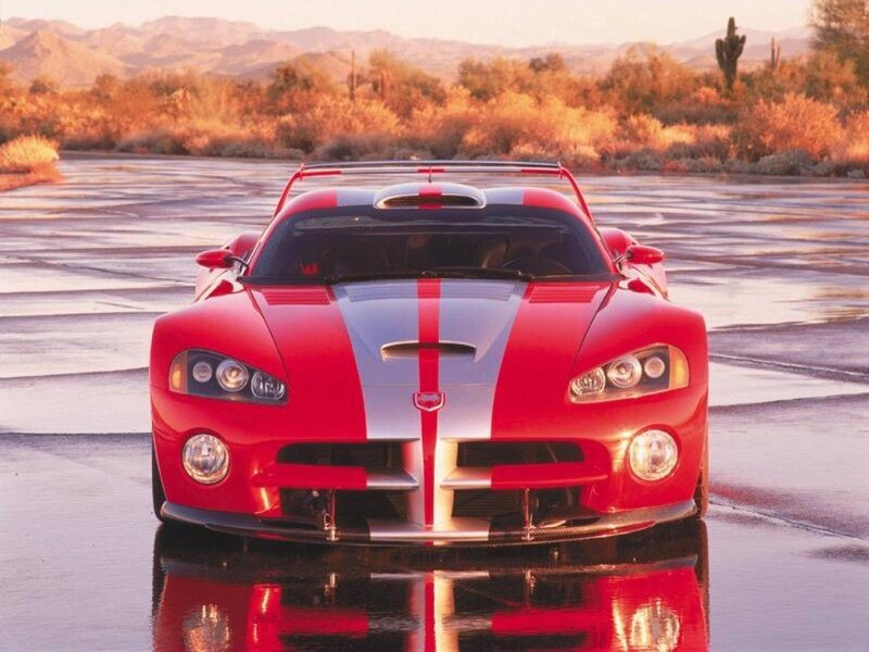 Red Sports Car — Dramatic, Sunset, Photograph, Desert