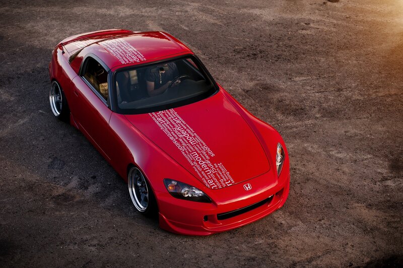 Red Sports Car — Dramatic, Sunset, Photograph, Driver, Asphalt