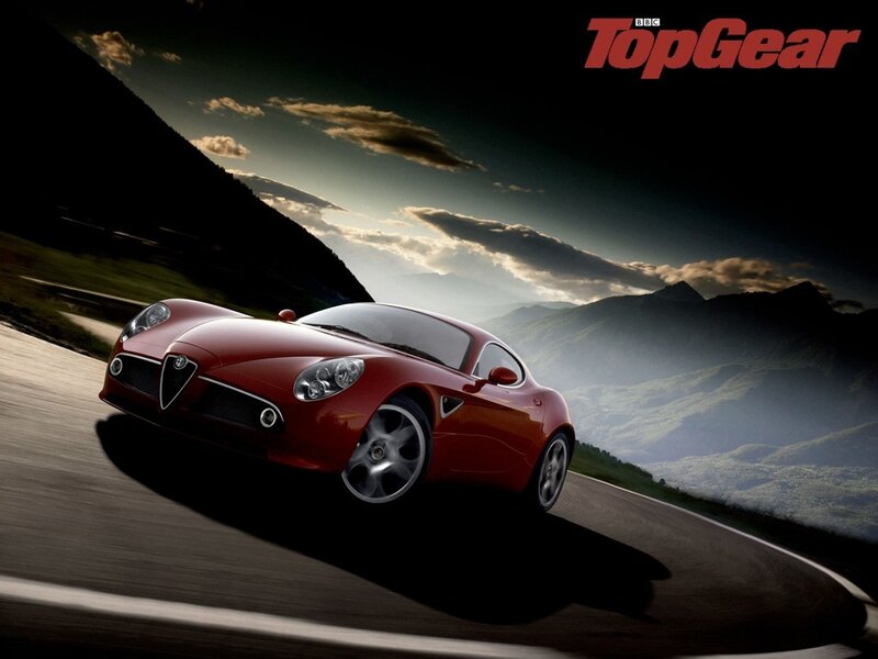 Red Sports Car — Dramatic, Sunset, Photograph, Road, Mountains, Black