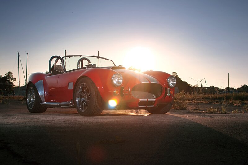 Red Sports Car — Dramatic, Sunset, Photograph, Sun