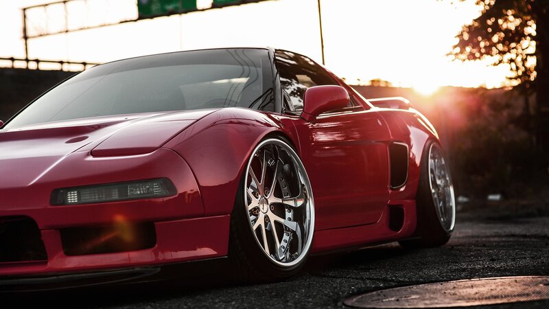 Red Sports Car — Dramatic, Sunset, Photograph, Sunlight