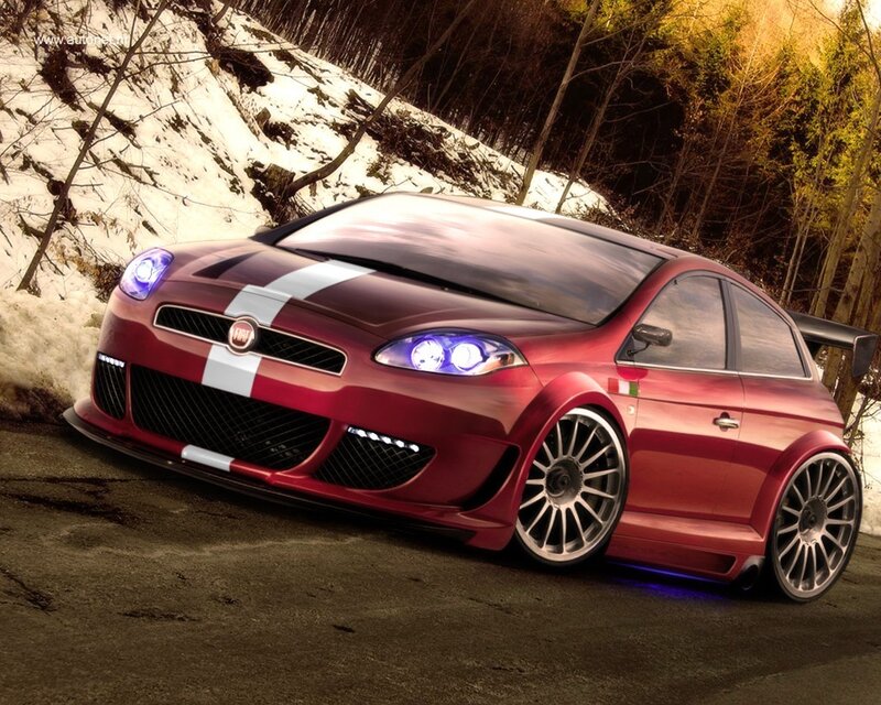 Red Sports Car — Dramatic, Winter, Digital Art