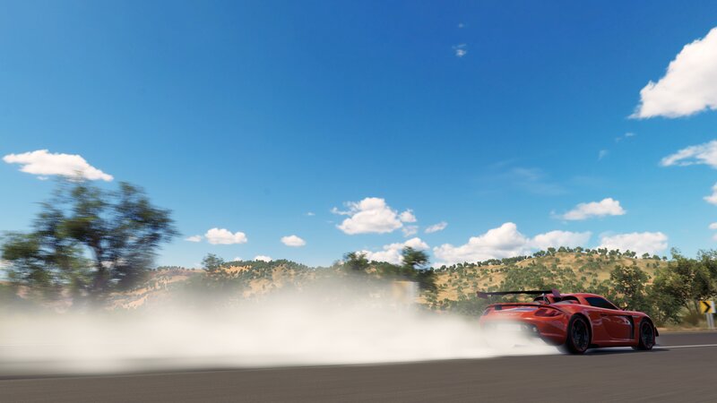 Red Sports Car Drifting — Dynamic, Afternoon, 3d Render, Dust