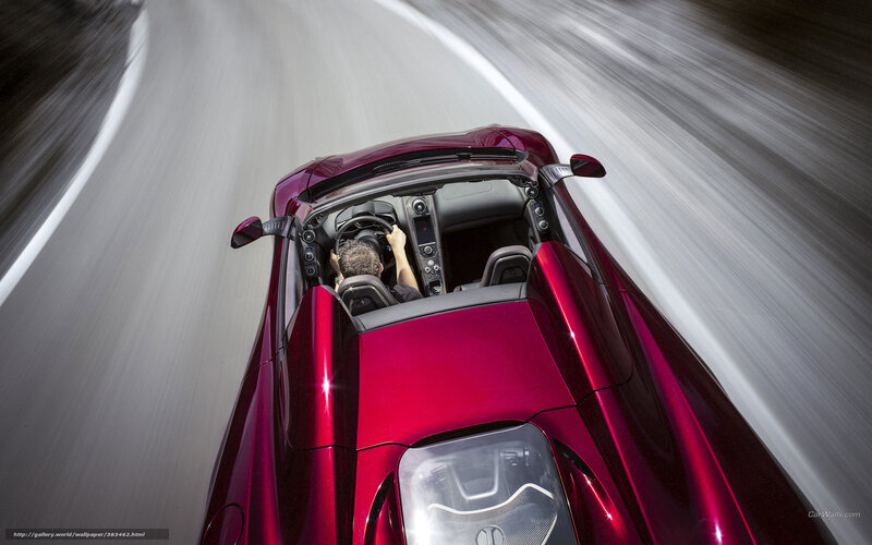 Red Sports Car Driving — Dynamic, Photograph