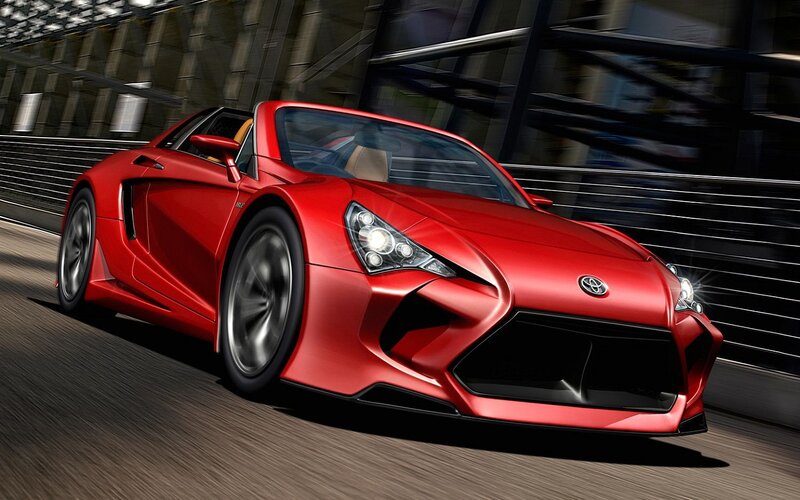 Red Sports Car — Dynamic, 3d Render, Road, Building