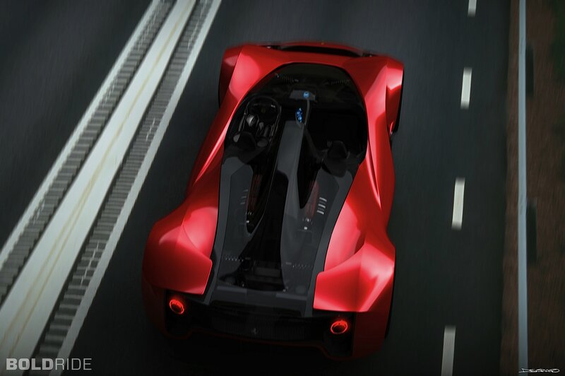 Red Sports Car — Dynamic, 3d Render, Road