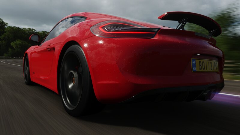 Red Sports Car — Dynamic, 3d Render, Road, Trees