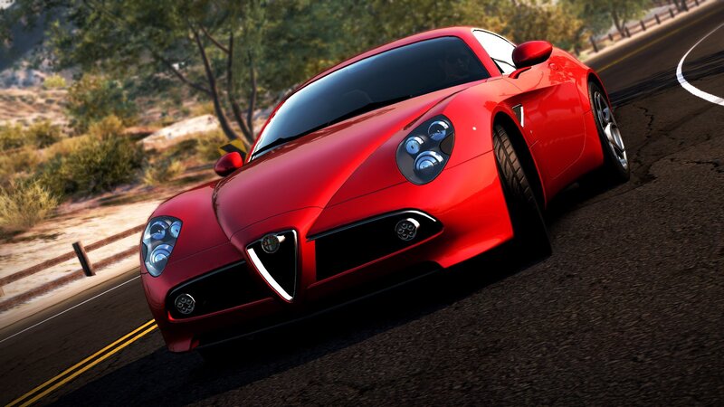 Red Sports Car — Dynamic, Afternoon, 3d Render, Road