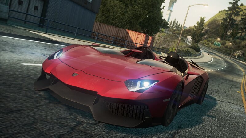 Red Sports Car — Dynamic, Afternoon, 3d Render, Road, Trees