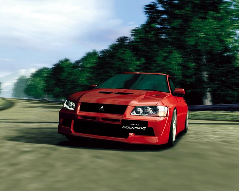 Red Sports Car — Dynamic, Afternoon, Digital Art, Road, Trees, Green