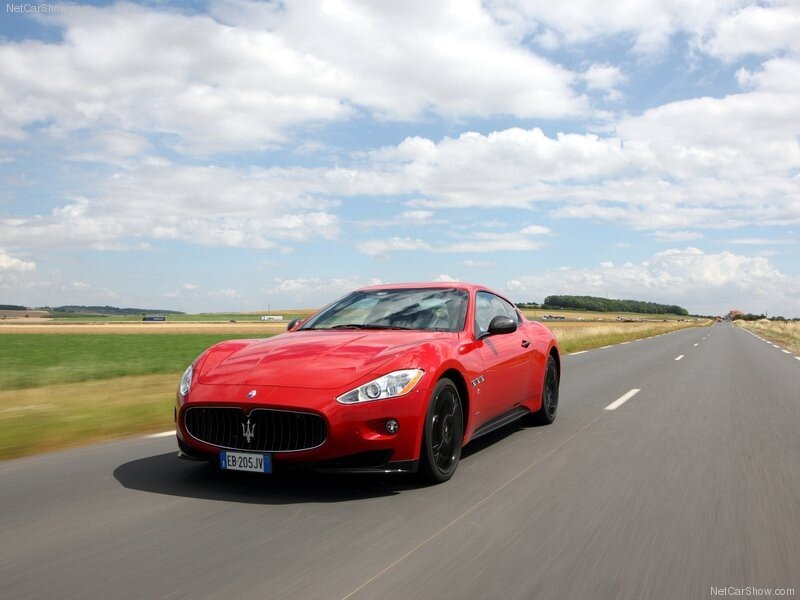 Red Sports Car — Dynamic, Afternoon, Photograph, Road, Field, Sky
