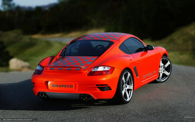 Red Sports Car — Dynamic, Afternoon, Photograph, Road, Trees, Checkered Pattern