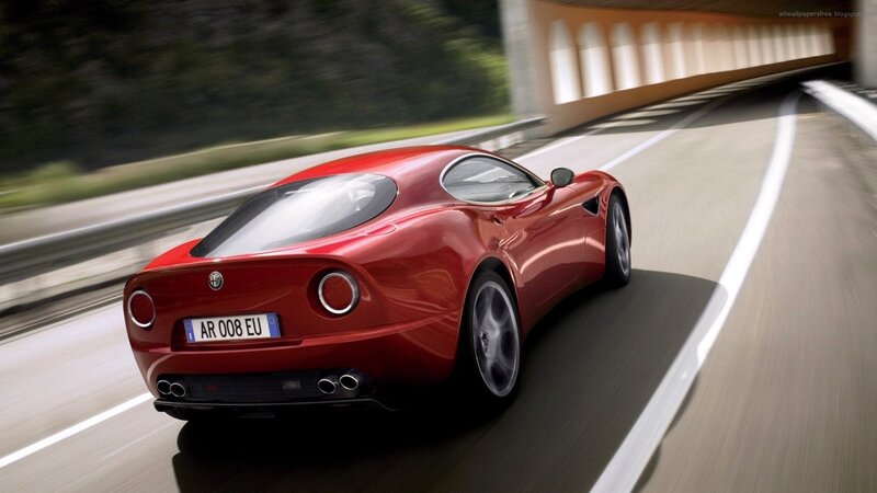 Red Sports Car — Dynamic, Afternoon, Photograph, Road, Tunnel