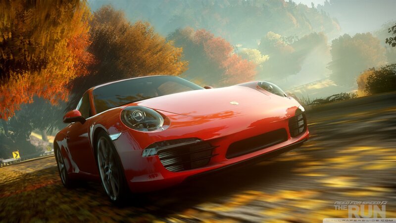 Red Sports Car — Dynamic, Autumn, 3d Render