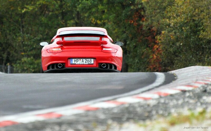 Red Sports Car — Dynamic, Autumn, Photograph, Race Track