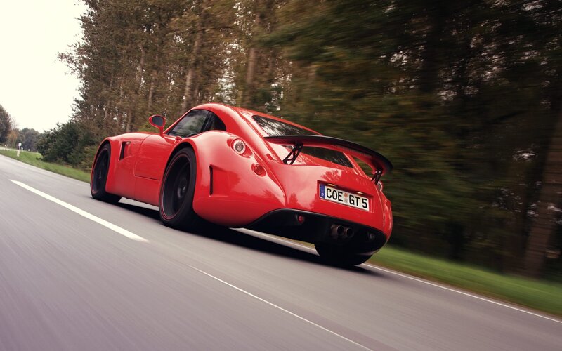 Red Sports Car — Dynamic, Autumn, Photograph, Road