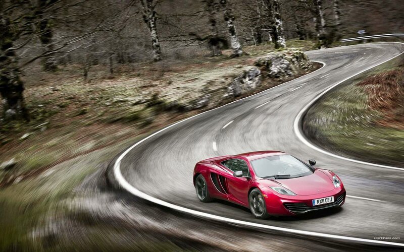 Red Sports Car — Dynamic, Autumn