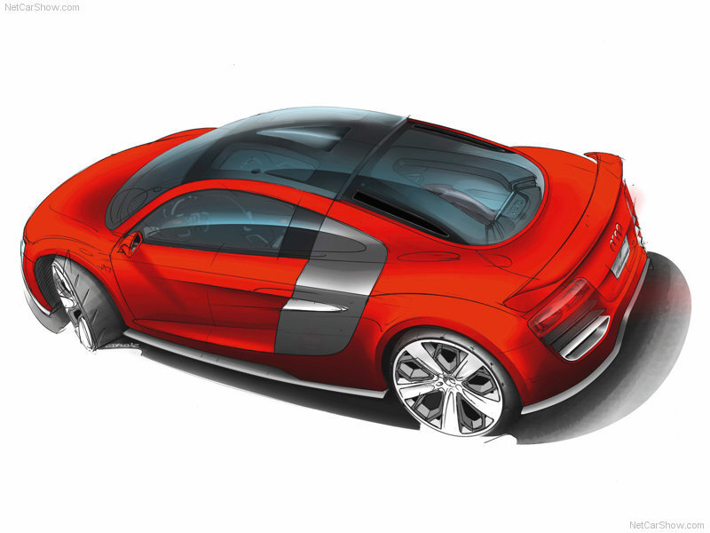 Red Sports Car — Dynamic, Illustration, Wheel
