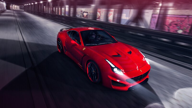 Red Sports Car — Dynamic, Night, 3d Render, Tunnel