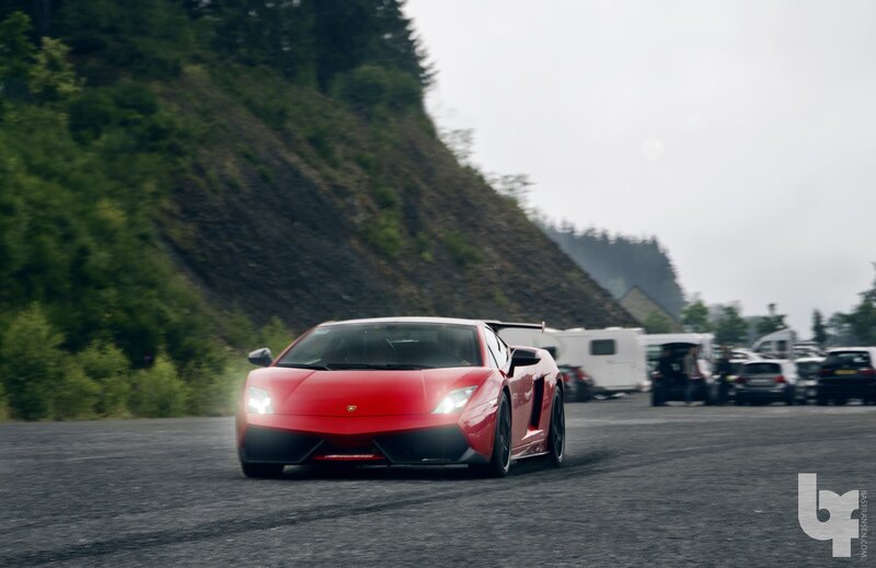Red Sports Car — Dynamic, Photograph, Mountain, Parking Lot